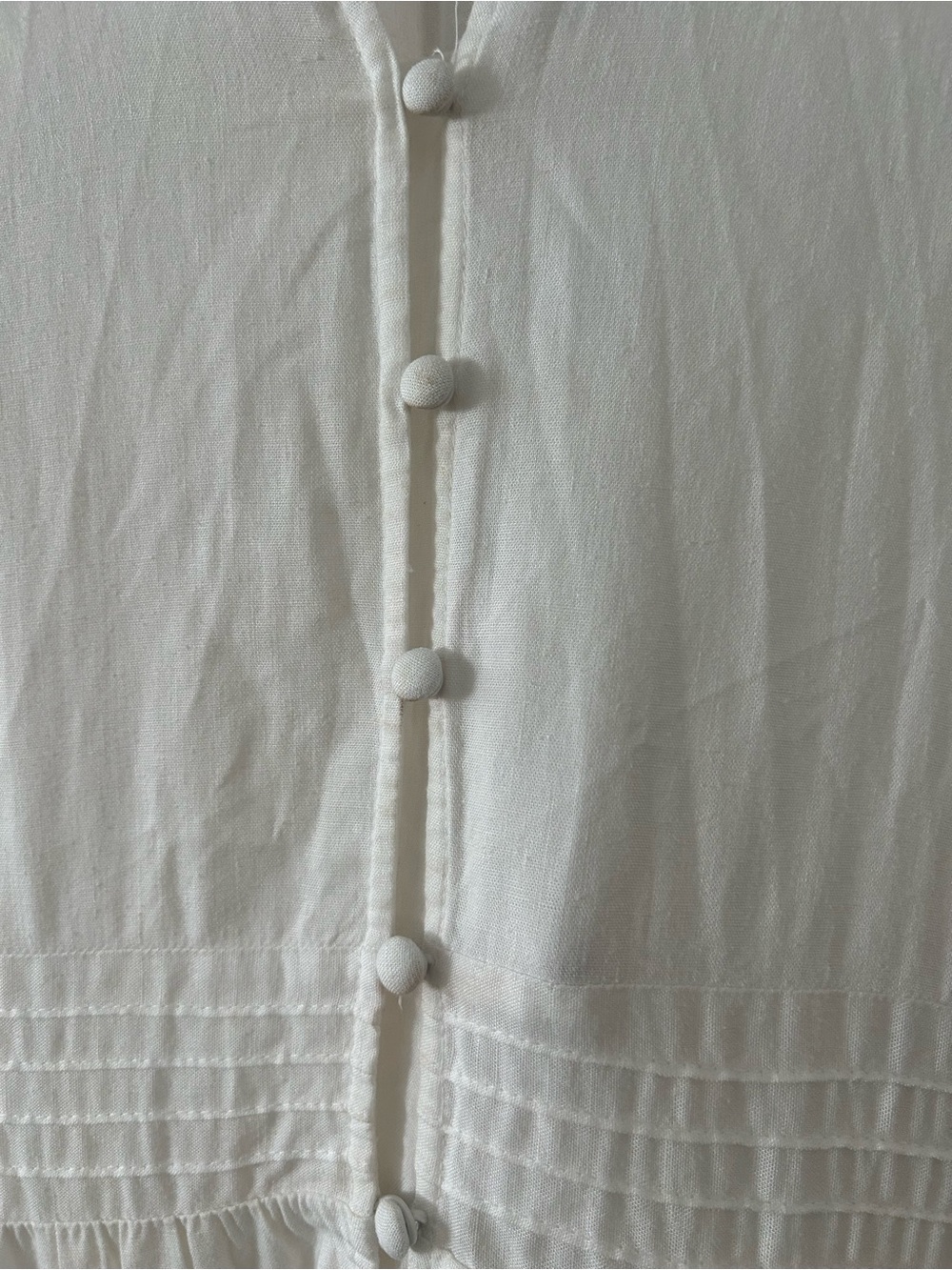 Maje White Button-Front Tiered Maxi Dress with Lace Trim - Picture 5 of 14